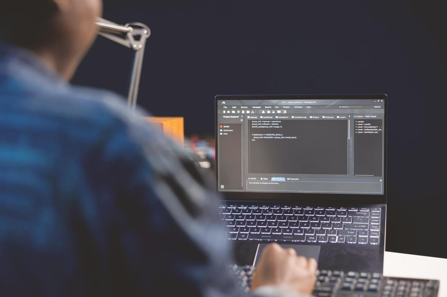 Custom script development workspace showing code editor and automation tools